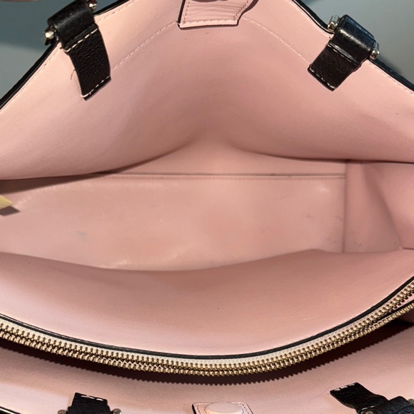 Kate Spade NY Black Pebbles Leather Satchel Shoulder Crossbody Bag Tassel Bow - Picture 11 of 17